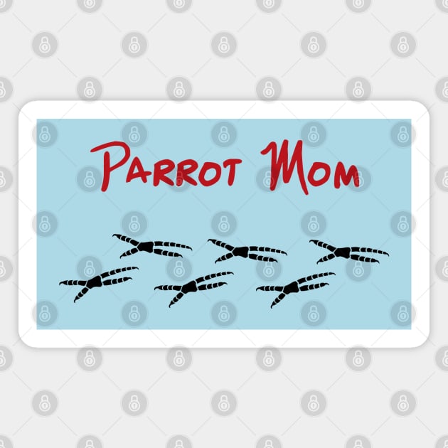 Parrot Mom with Footprints Magnet by Einstein Parrot